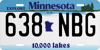 MN license plate 638NBG