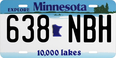 MN license plate 638NBH