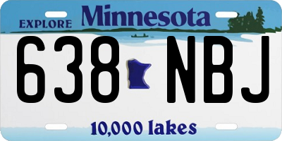 MN license plate 638NBJ