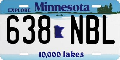 MN license plate 638NBL