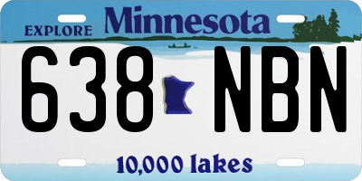 MN license plate 638NBN