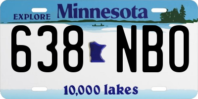 MN license plate 638NBO