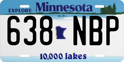 MN license plate 638NBP