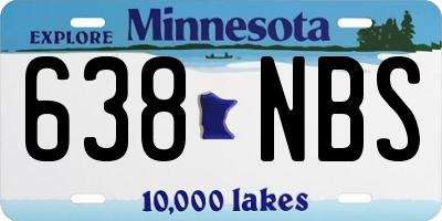 MN license plate 638NBS