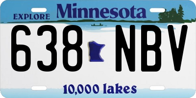 MN license plate 638NBV