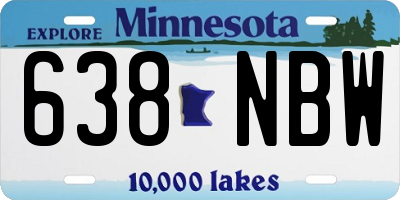 MN license plate 638NBW