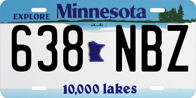 MN license plate 638NBZ