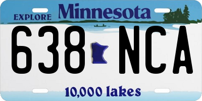 MN license plate 638NCA