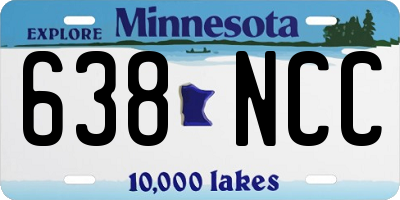 MN license plate 638NCC