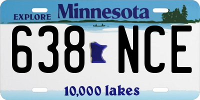 MN license plate 638NCE