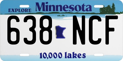 MN license plate 638NCF