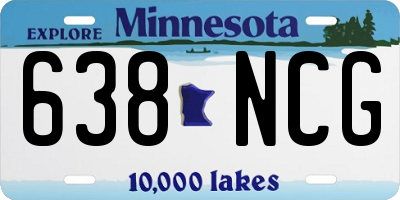 MN license plate 638NCG