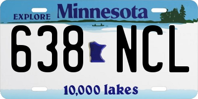 MN license plate 638NCL