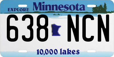 MN license plate 638NCN