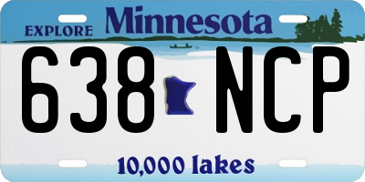 MN license plate 638NCP