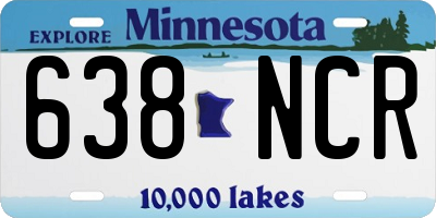 MN license plate 638NCR