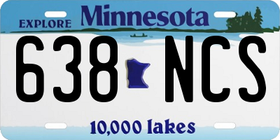 MN license plate 638NCS