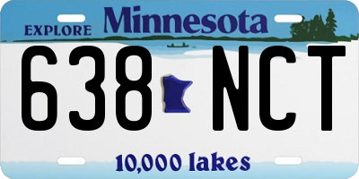 MN license plate 638NCT