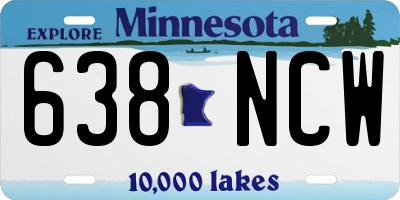 MN license plate 638NCW