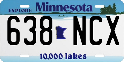 MN license plate 638NCX
