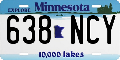 MN license plate 638NCY