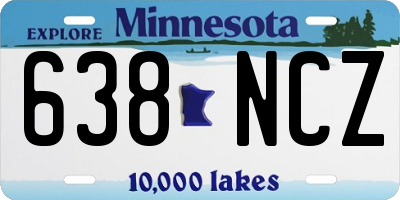 MN license plate 638NCZ