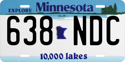 MN license plate 638NDC