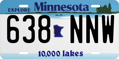 MN license plate 638NNW