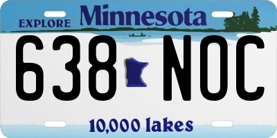 MN license plate 638NOC