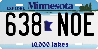 MN license plate 638NOE