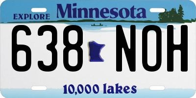 MN license plate 638NOH