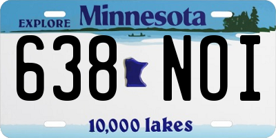 MN license plate 638NOI