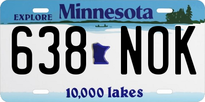 MN license plate 638NOK