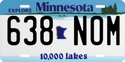 MN license plate 638NOM