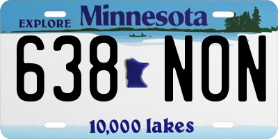MN license plate 638NON