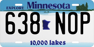 MN license plate 638NOP