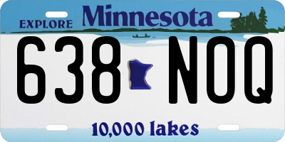 MN license plate 638NOQ