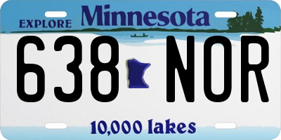 MN license plate 638NOR