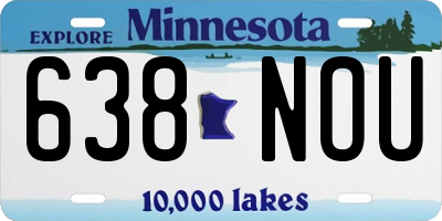 MN license plate 638NOU