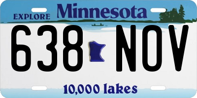MN license plate 638NOV
