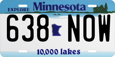 MN license plate 638NOW