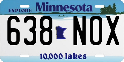 MN license plate 638NOX