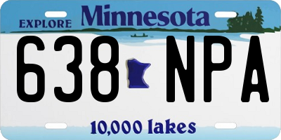 MN license plate 638NPA