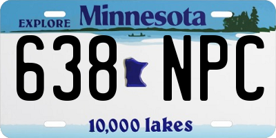 MN license plate 638NPC