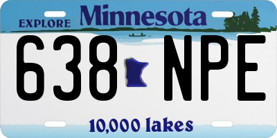 MN license plate 638NPE