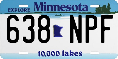 MN license plate 638NPF