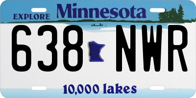 MN license plate 638NWR