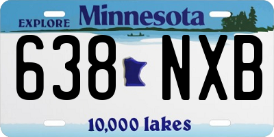 MN license plate 638NXB