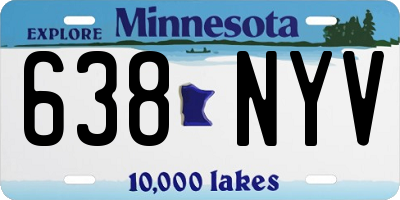 MN license plate 638NYV
