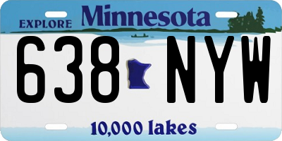 MN license plate 638NYW